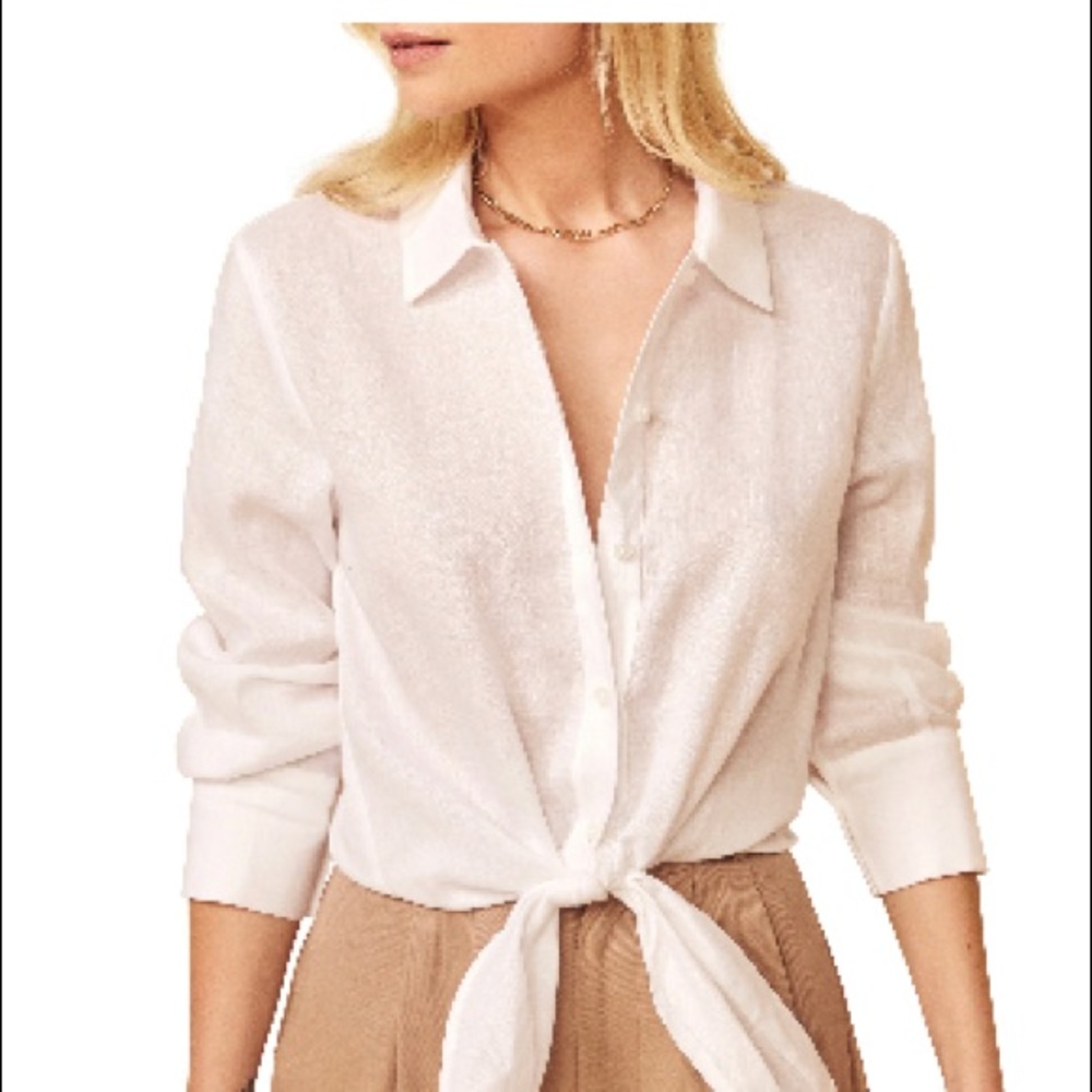 Reformation linen button down size XL